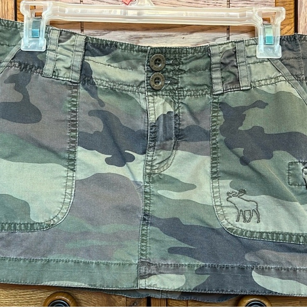 Abercrombie & Fitch Green Brown Mini Cargo Skirt